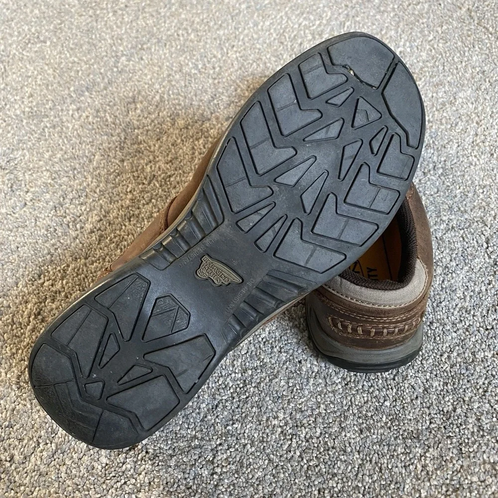 Red Wing Safety Toe Work Shoes Sz 8.5 E2 41.5 Brown Leather Slip Resistant 6708